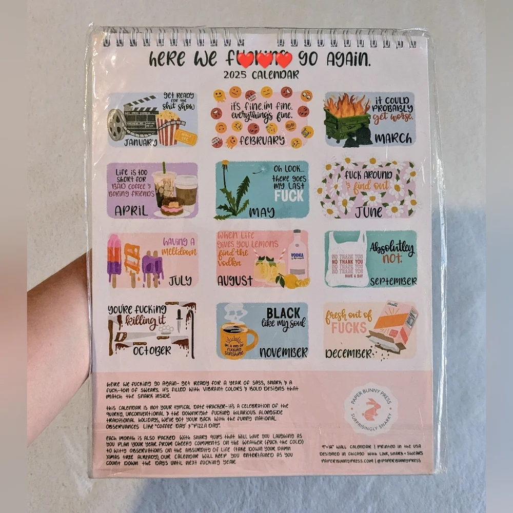 Here We F***** Go Again 2025 Calendar